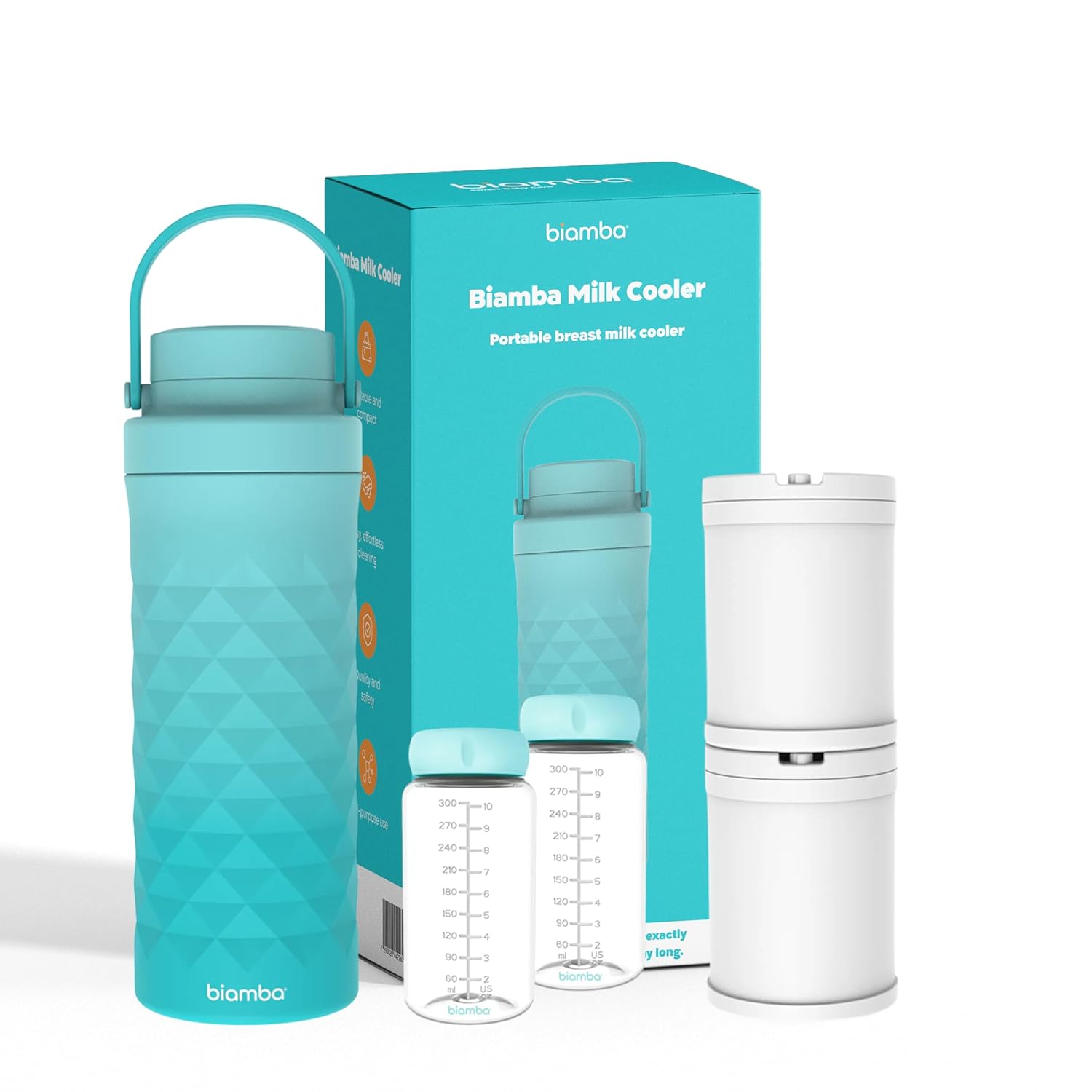 Breastmilk Cooler Bottle - 22oz 600ml Capacity, 24-Hour 360 Cooling Technology, Portable & On The Go Breast Cooler Bottle, Easy Cleaning Multi-Use Breastmilk Storage Bottle, 2 Baby Milk Storage