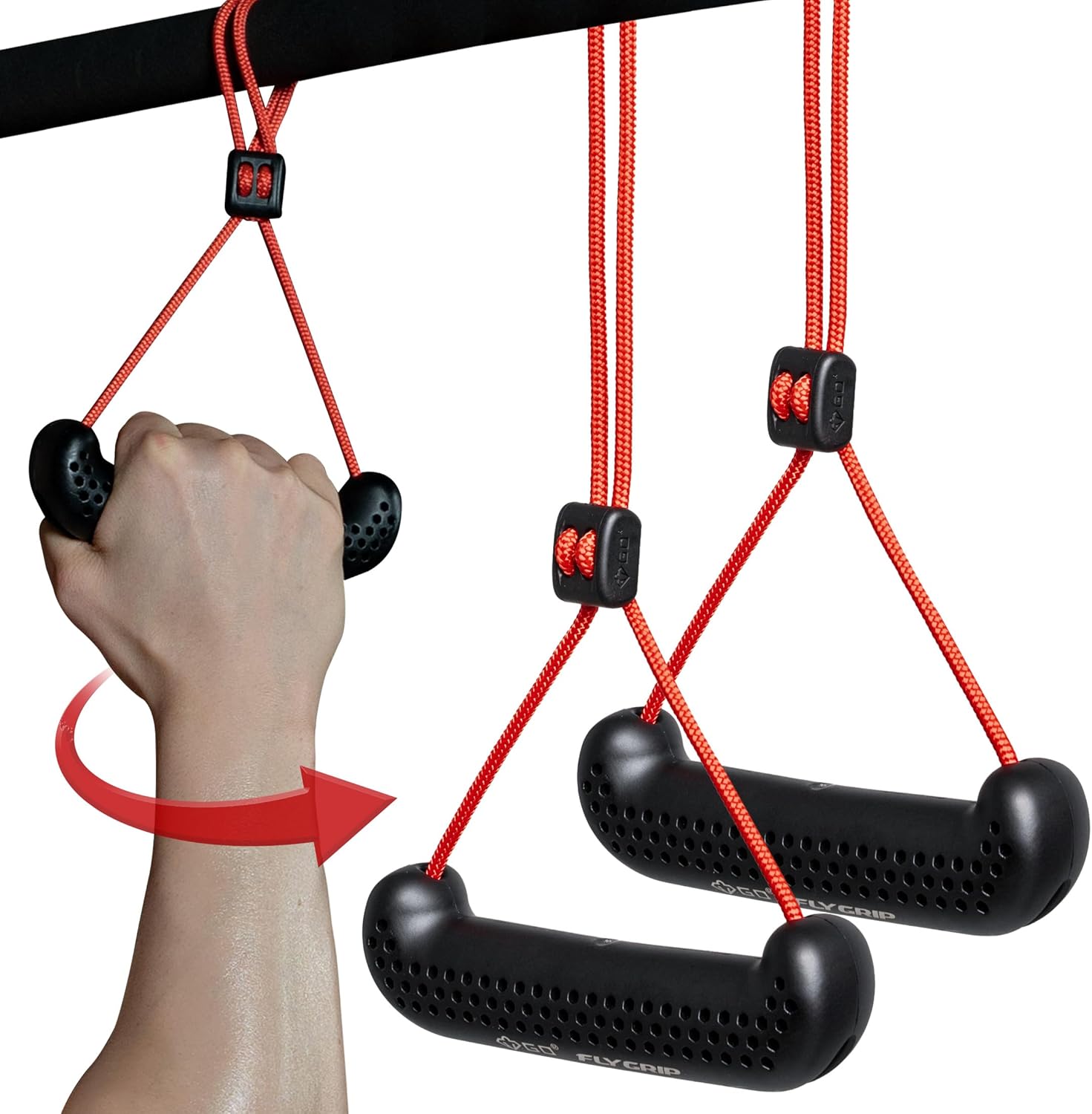 GD Fly Grip Pull Up Handles for Neutral Grip & LAT Pull Down Attachments – Perfect Grips for T-bar Row, D Handle Cable Attachment, Gym Equipment