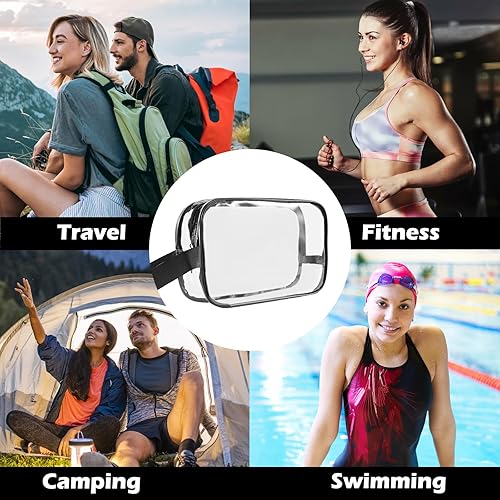 Miniatura 6 de Boobeen 3 bolsas de maquillaje transparente, bolsa de cosméticos impermeable de PVC transparente con cremallera, kit organizador de artículos de