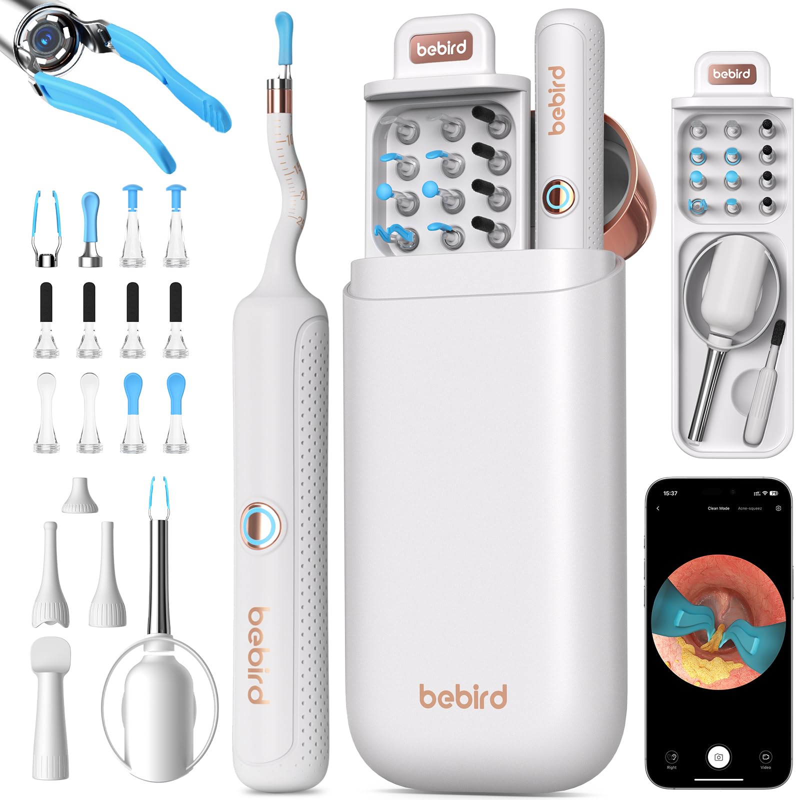Bebird R37R Ear Wax Removal Tool Camera, Flexible Scope and Visual Tweezers