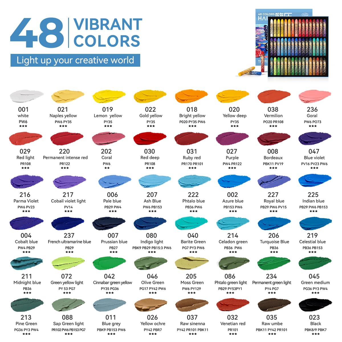 Paul Rubens Oil Pastels, 48 Colors HaiYa Artist Soft Oil Pastels Vibrant and Creamy, Art Supplies for Artists Beginners - Image 4