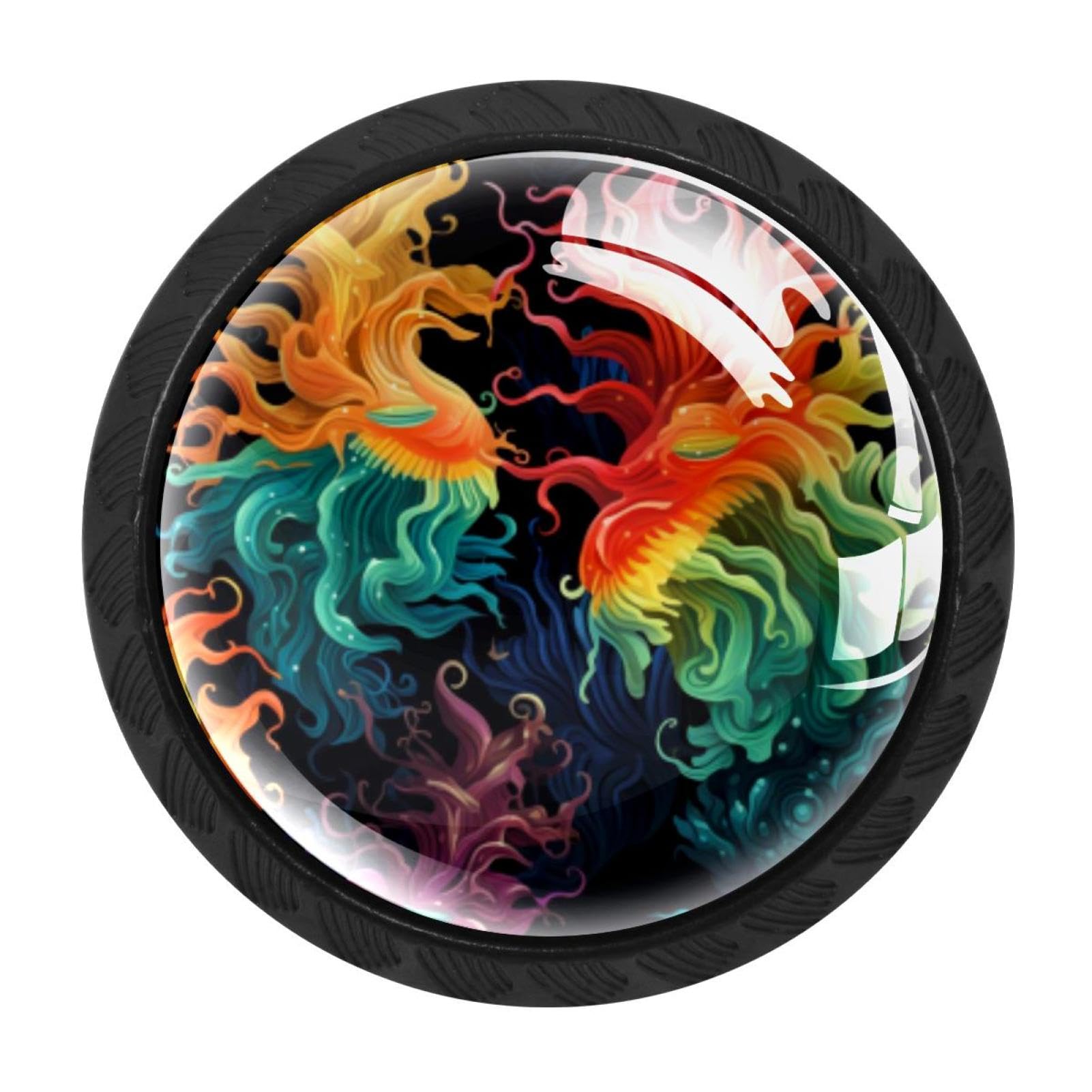 Chenzzzz Multicolored 01 4 Pcs Sea Slug Crystal Glass Cabinet Knob Drawer Pull Handle For Kitchen Cupboard Dresser Wardrobe Etc