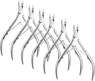 Japior 6 Packs Cuticle Nippers Stainless Steel Cuticle Trimmer Cutter Pointed Blade Nail Cuticle Dead Skin Clipper Manicure Tool for Fingernails Toenails