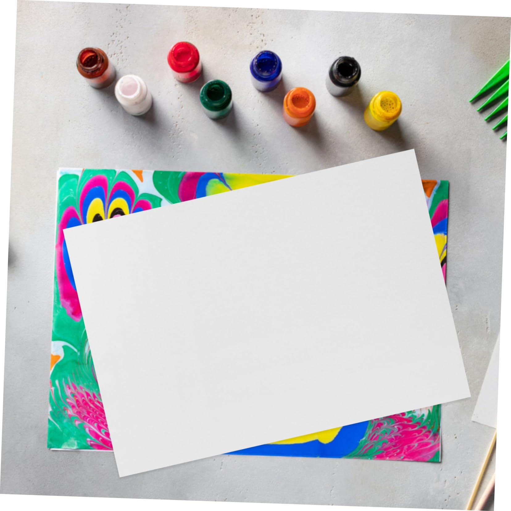 Angoily 5sets 50 Sheets Marbling Paper for DIY Painting Watercolor Art Paper for Beginners Easy to Use for Creative Projects 50sheets*5