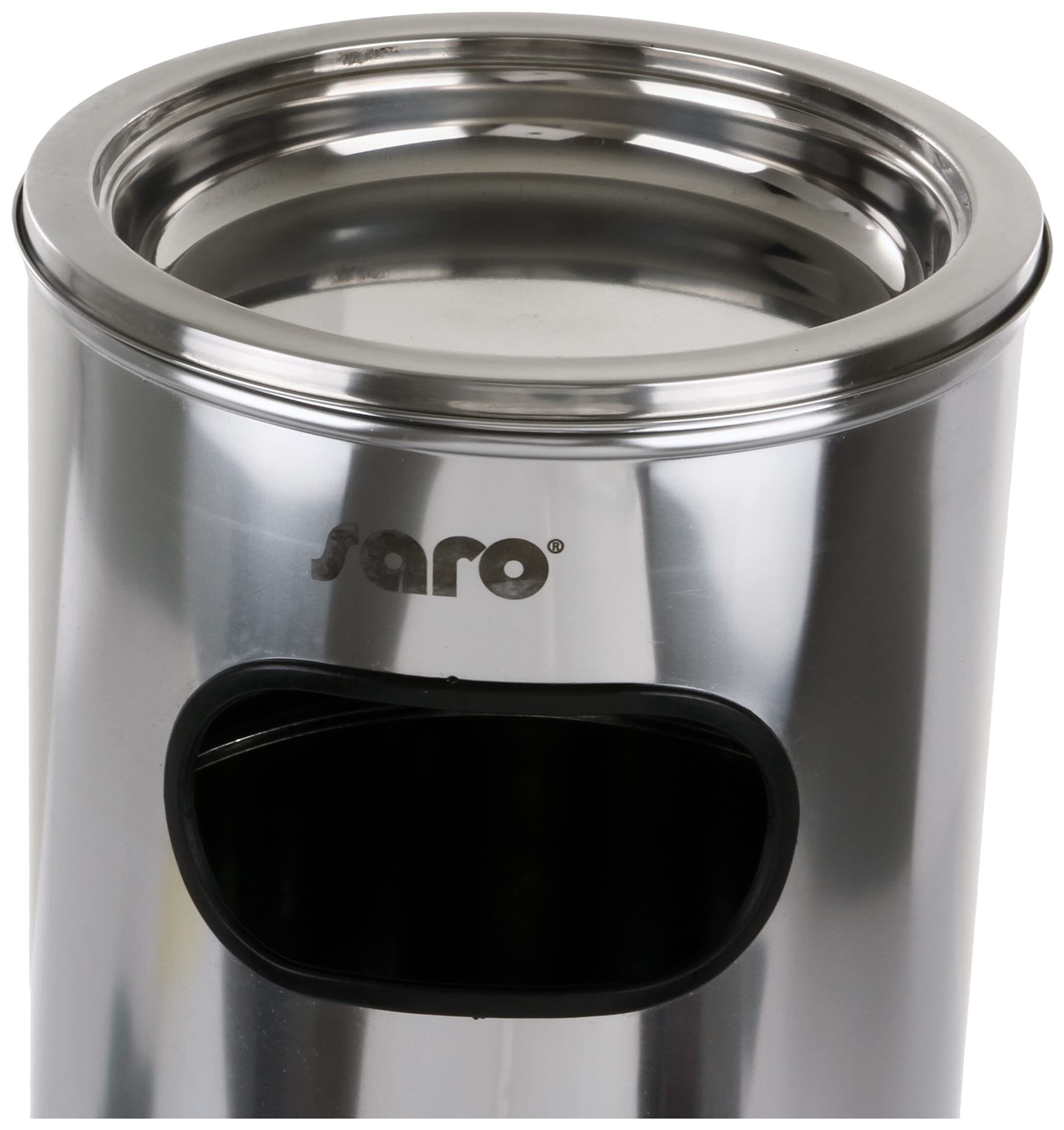 SARO REMCO Cubo de basura con cenicero, acero inoxidable, 300 x 300 x 605 mm, 18 l, depósito interior galvanizado, borde de plástico