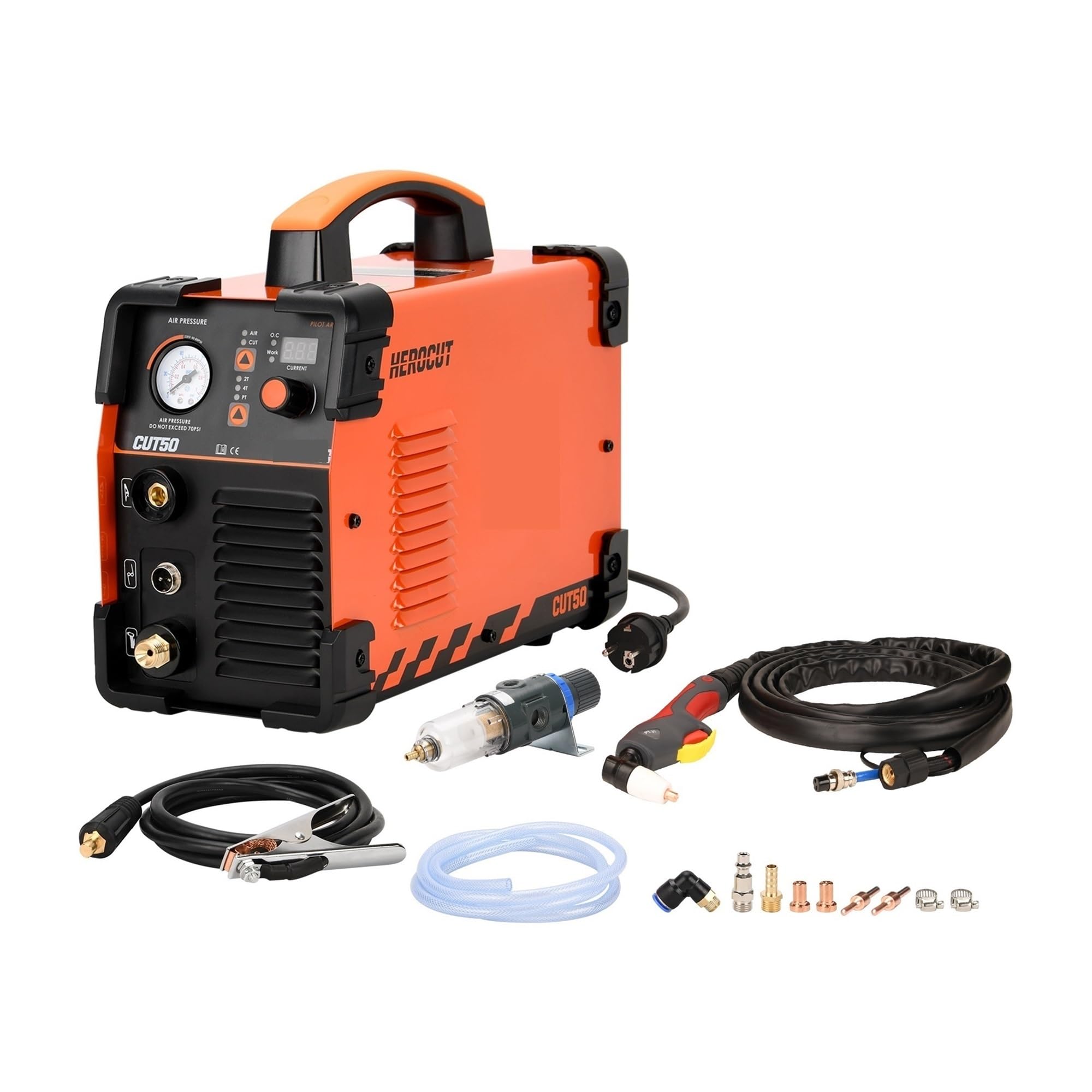 Plasma Cutter, IGBT Plasma Cutter, 220 50Amps CUT50 Cutting Machine, Max Thickness Up to 13mm for Beginners DIY