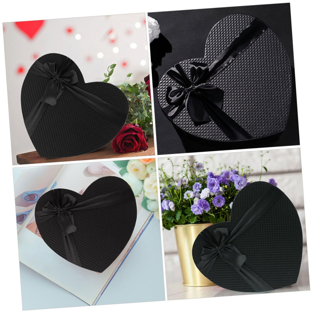Alipis 2stücke Herzform Geschenkverpackung Für Valentinstag Schwarze Pappschachtel Präsentation Von Süßigkeiten Blumen Und Kleinen Geschenken Für Besondere Anlässe