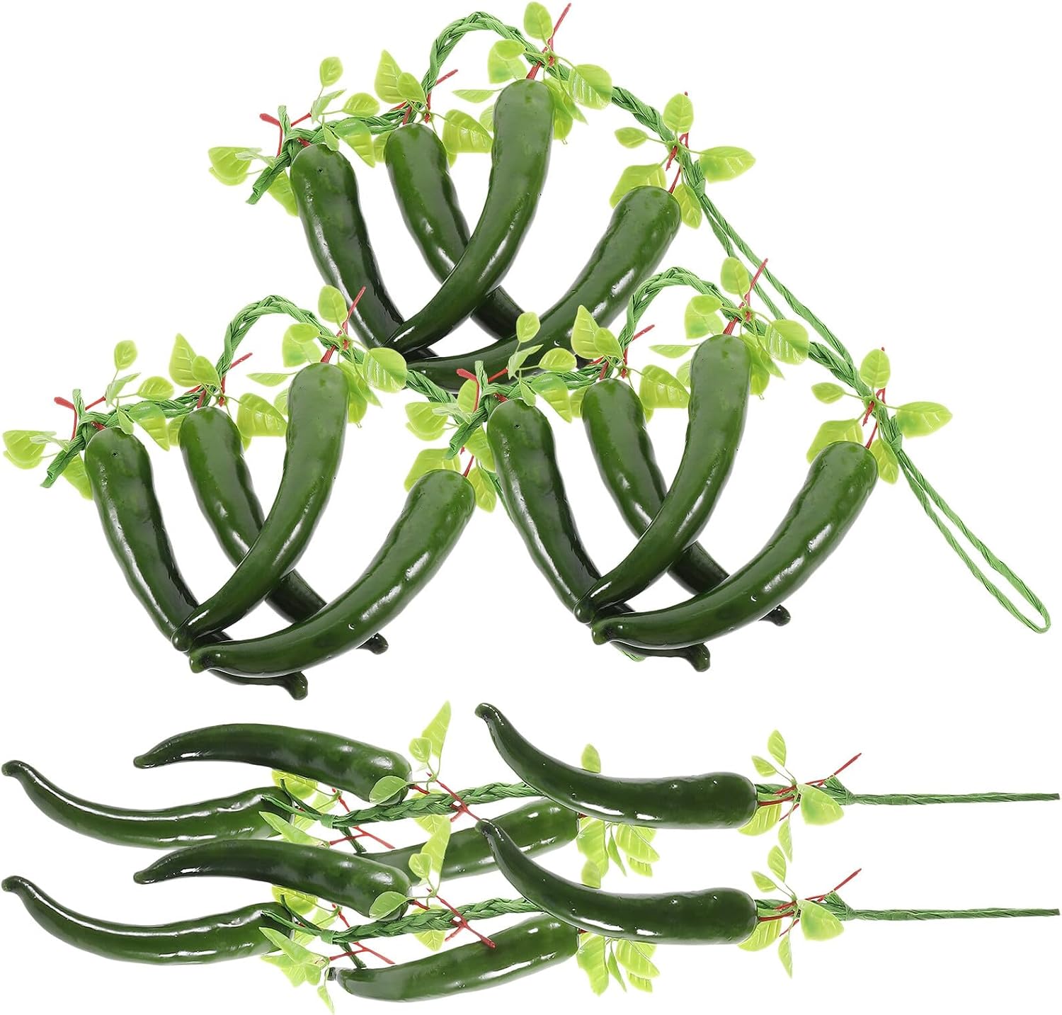 STOBAZA 5pcs Lifelike Fake Pepper Hanging Strings High Simulation Artificial Vegetable Ornaments for Home Farmhouse Decor Photo Props and Educational
