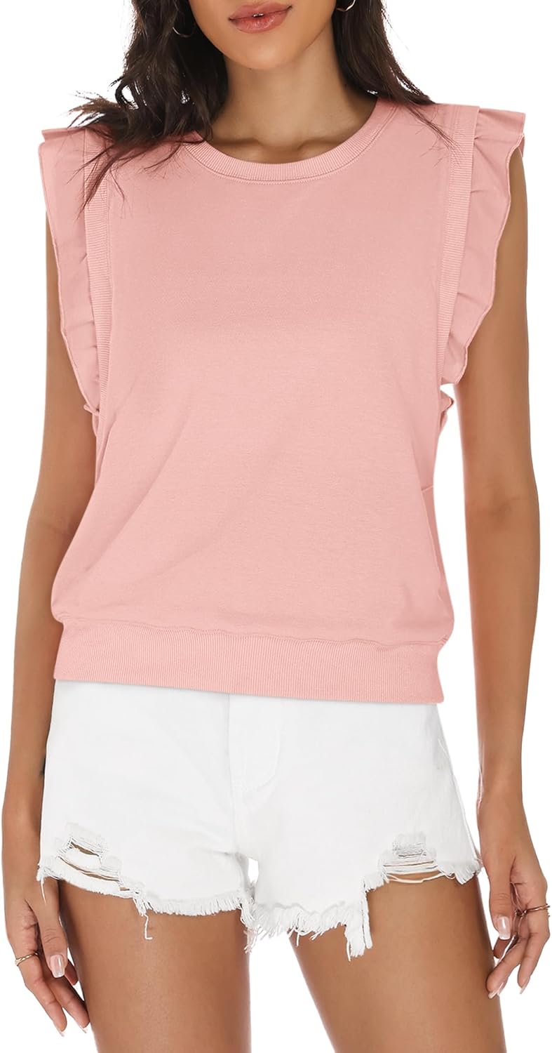 Tops for Women 2026 Summer Workout Tank Tops Basic Tee Shirts Casual Tank Loose Fit