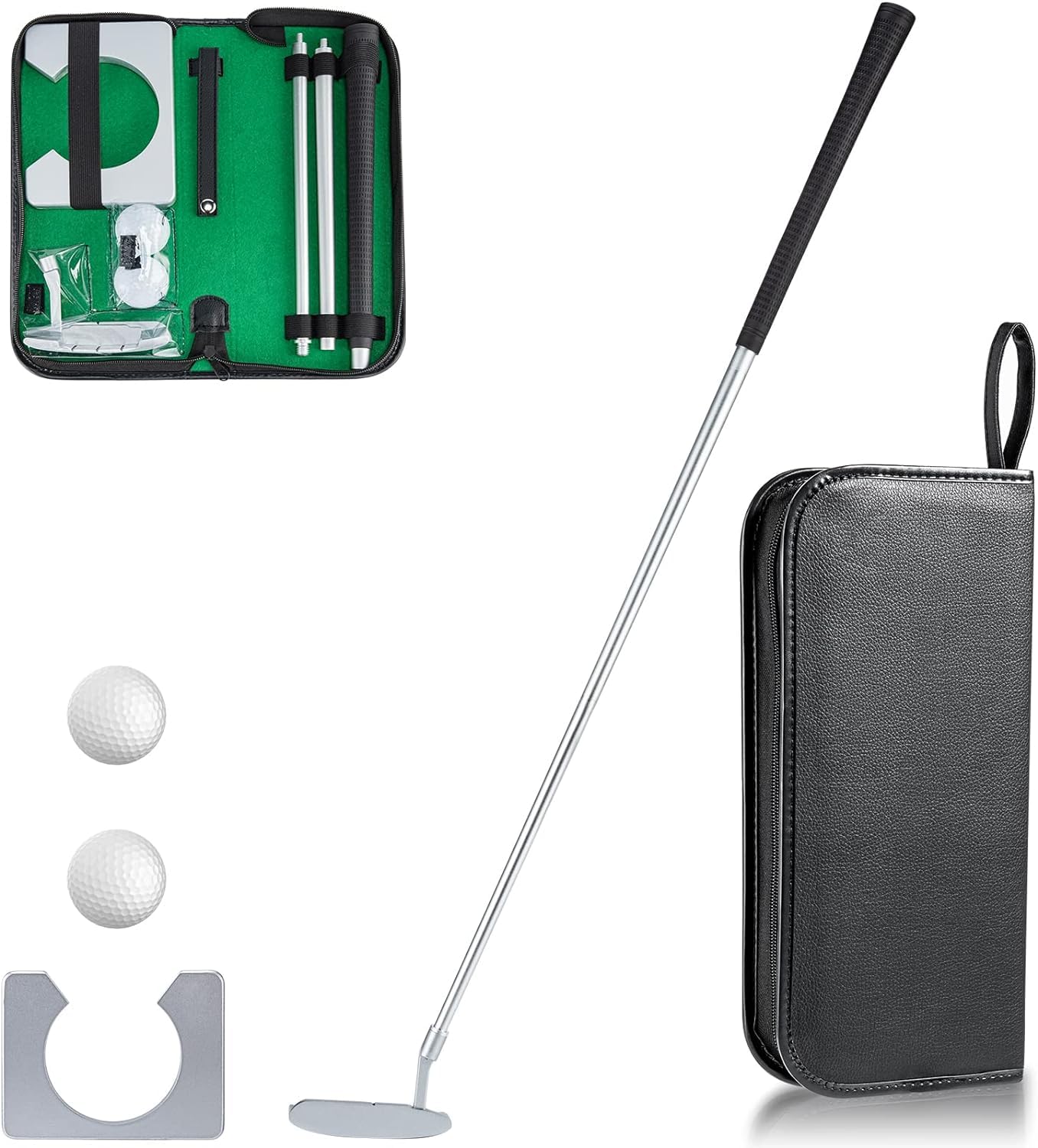 Set da Golf per Ufficio Set di Putter da Golf Portatile Allenamento Staccabile con Palline e Borsa per il Putting al Chiuso
