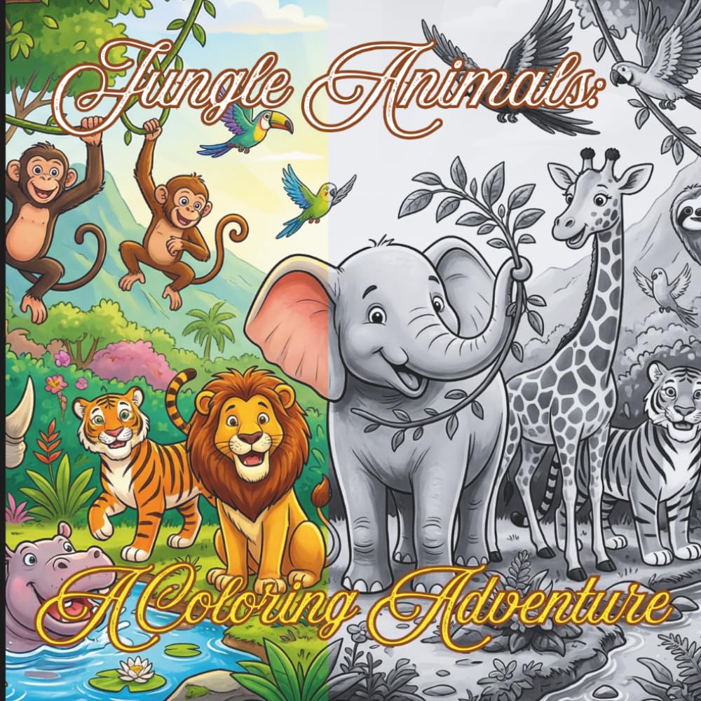 Jungle Animals: A Coloring Adventure: Color, Learn, and Explore the Wild Jungle