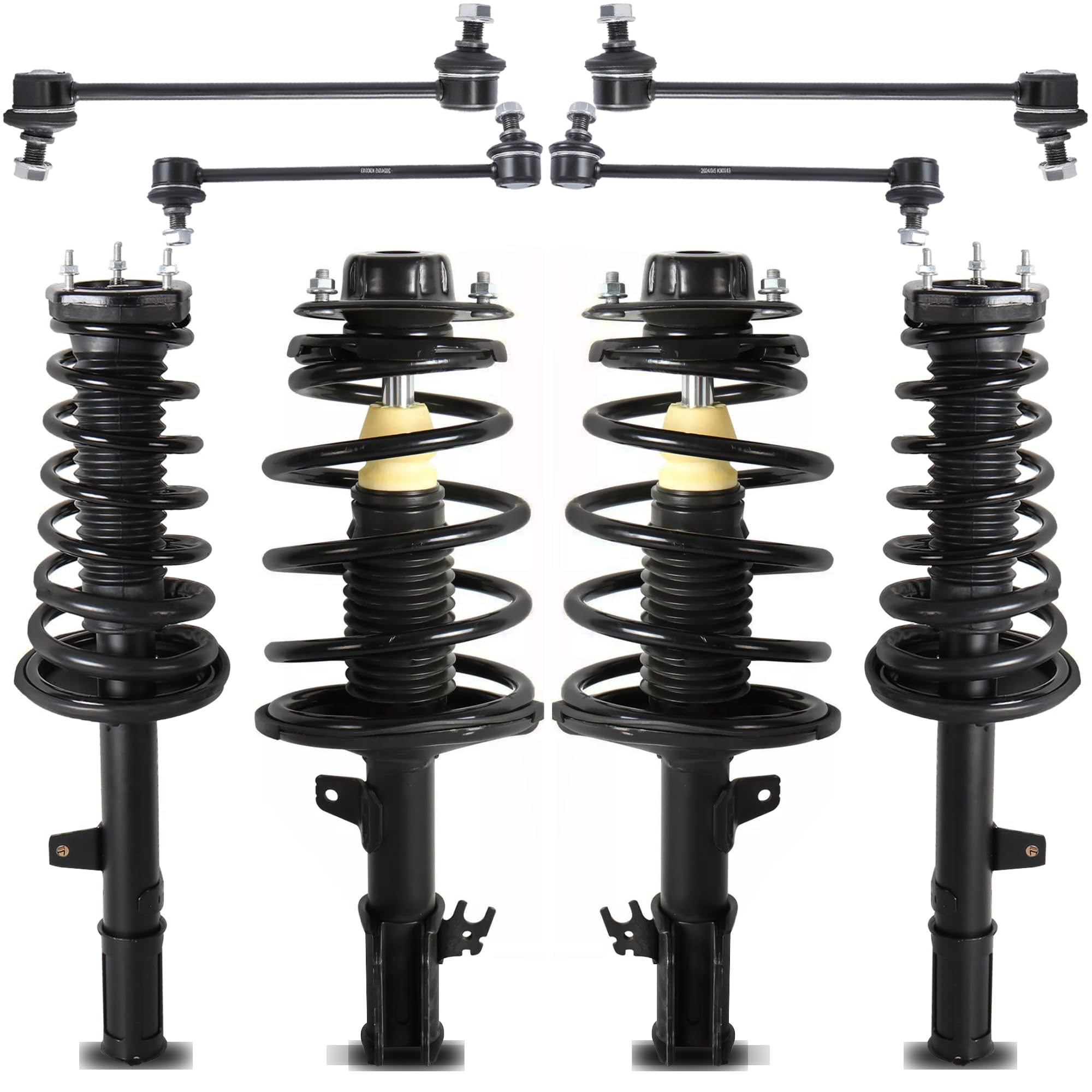 Front and Rear Struts Assembly & Sway Bar Links Compatible for 1997-2001 Toyota Camry 2.2L 1999-2003 Toyota Solara 2.2L 2.4L 171678 171679 171680 171681 8PCS w/Coil Spring Sway Bar Links