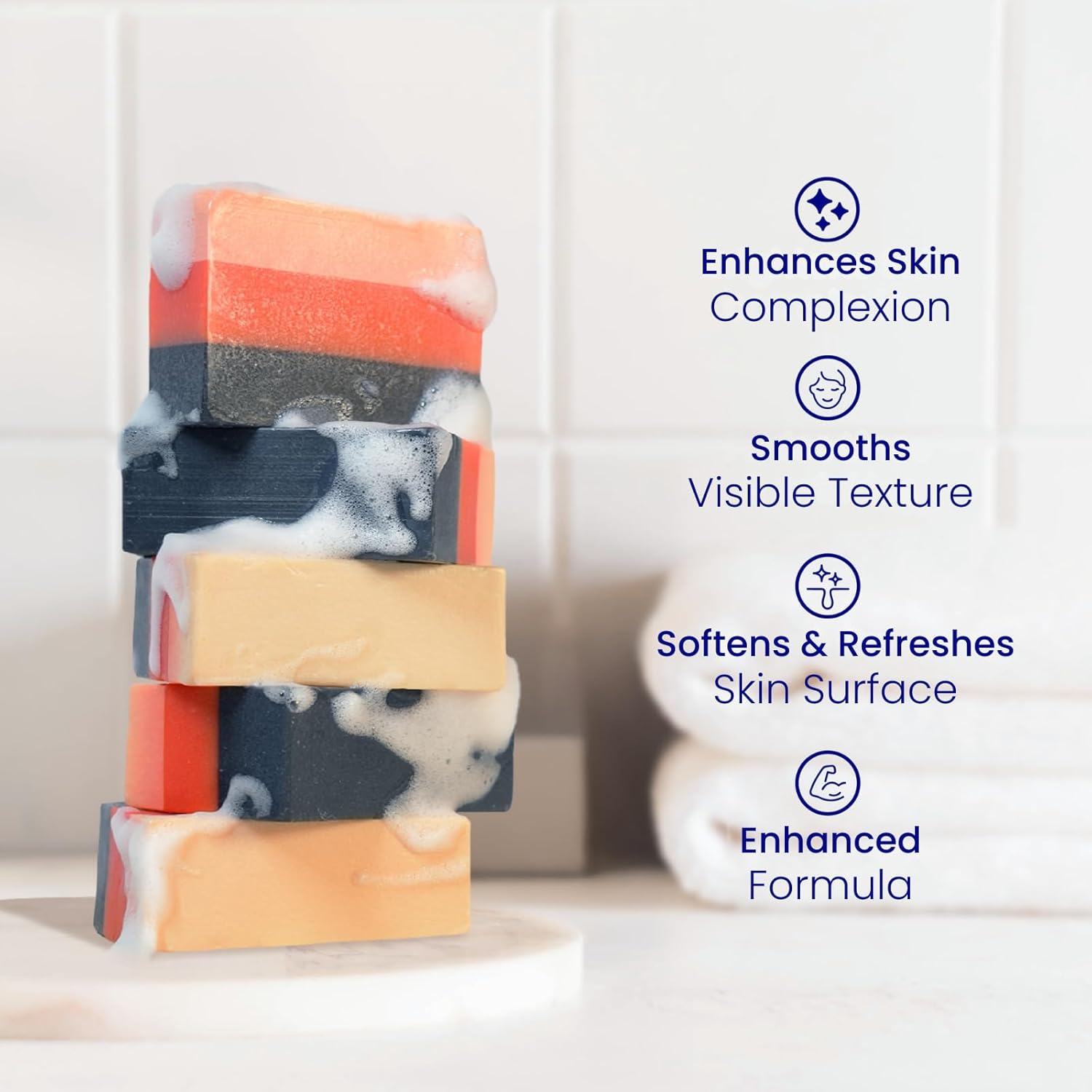 Relumins Premium 3-in-1 Glutablend Exfoliating Beauty Soap Bar Dark Spot Remover – For Smoother, Clearer, Healthier-Looking Skin – Now with Rosehips – Gentle Face & Body Cleanser 120g x 5 Bars