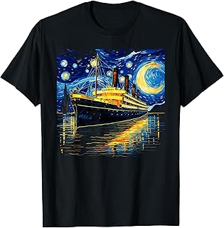 Retro Vintage Starry Night Inspired Men Women Kids Titanic T-Shirt