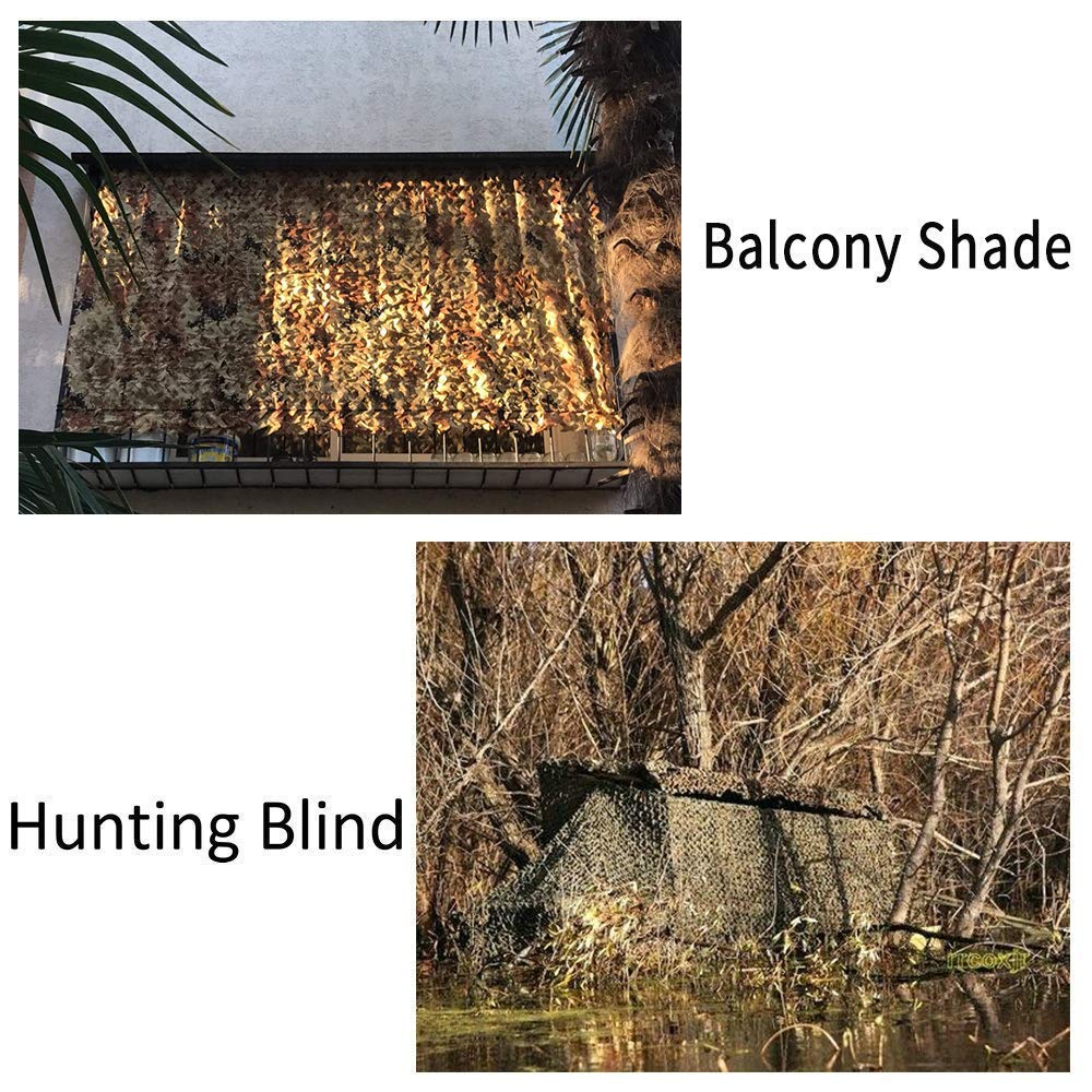 Tarnnetz Camouflage Netz Sonnenschutz Jagd Tarnung Net, Waldlandschaft Tarnnetz Bundeswehr Camo Army Netz (huangmo,6 * 6M)