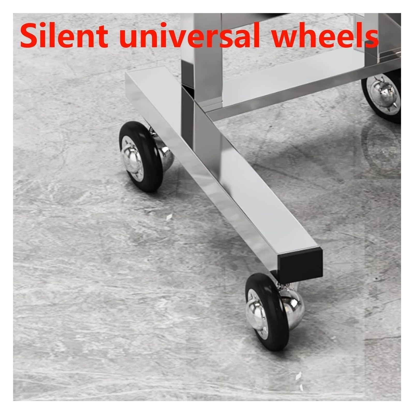 Carro utilitario rodante de Acero Inoxidable con Ruedas, Carrito de Almacenamiento Plegable, Soporte Organizador Resistente para Dormitorio, Estudio de Tatuajes, salón de Belleza y Uso domés