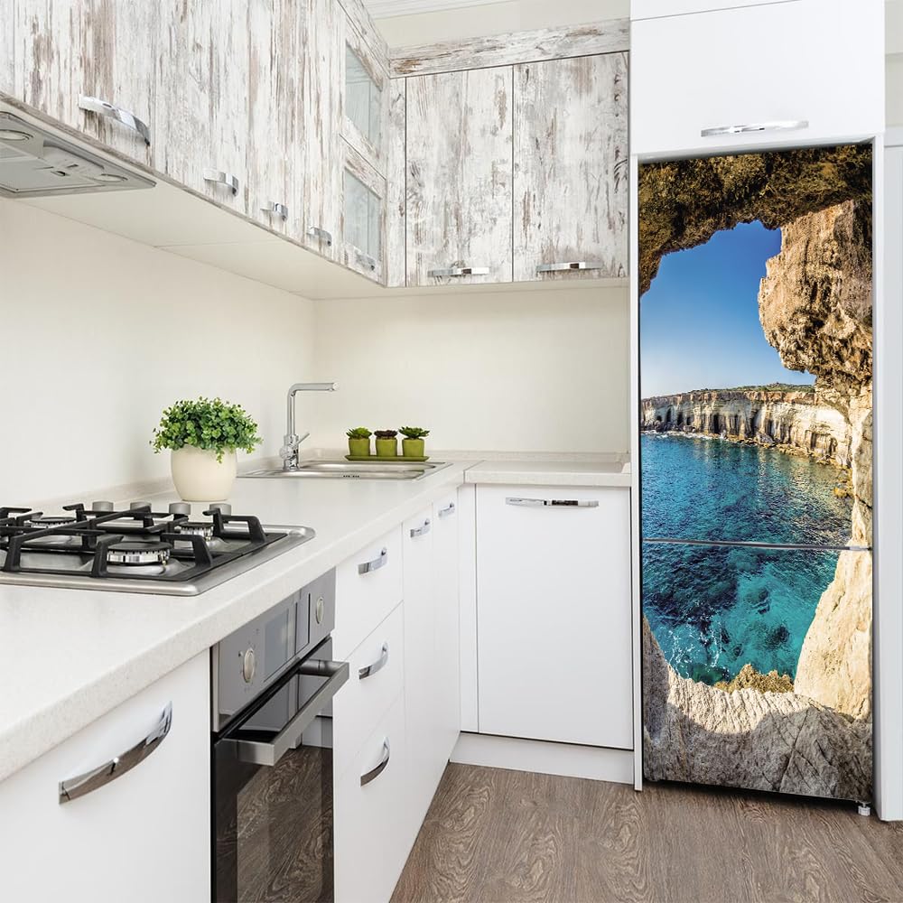 Adesivi per frigo per porte intere e porte Mare blu autoadesivi carta da parati professionale in vinile 60X150CM