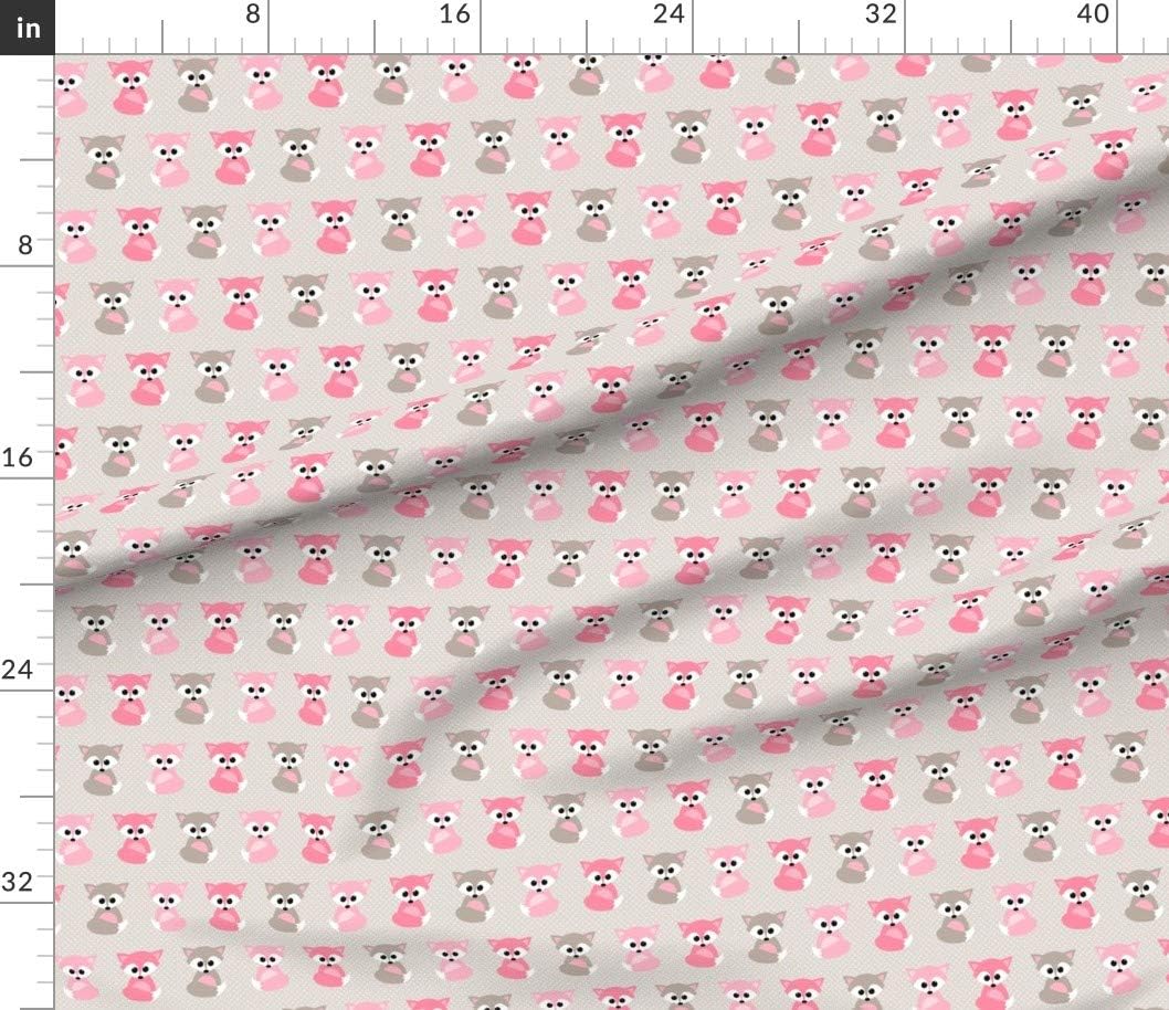 Spoonflower Fabric - Foxes Pink Fox Woodland Animal Girl Printed on Petal Signature Cotton Fabric by The Yard - Sewing Quilting Apparel Crafts Decor