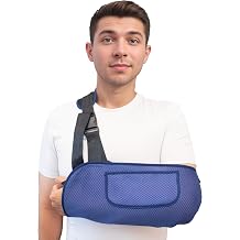 Arm Sling, Upgraded Straps, Ultimate Comfort, Convenient Pocket, Arm Sling Shoulder Immobilizer for Shoulder, Elbow & Wrist Injury, Fractured Bones, Rotator Cuff Support X-Large, Blue