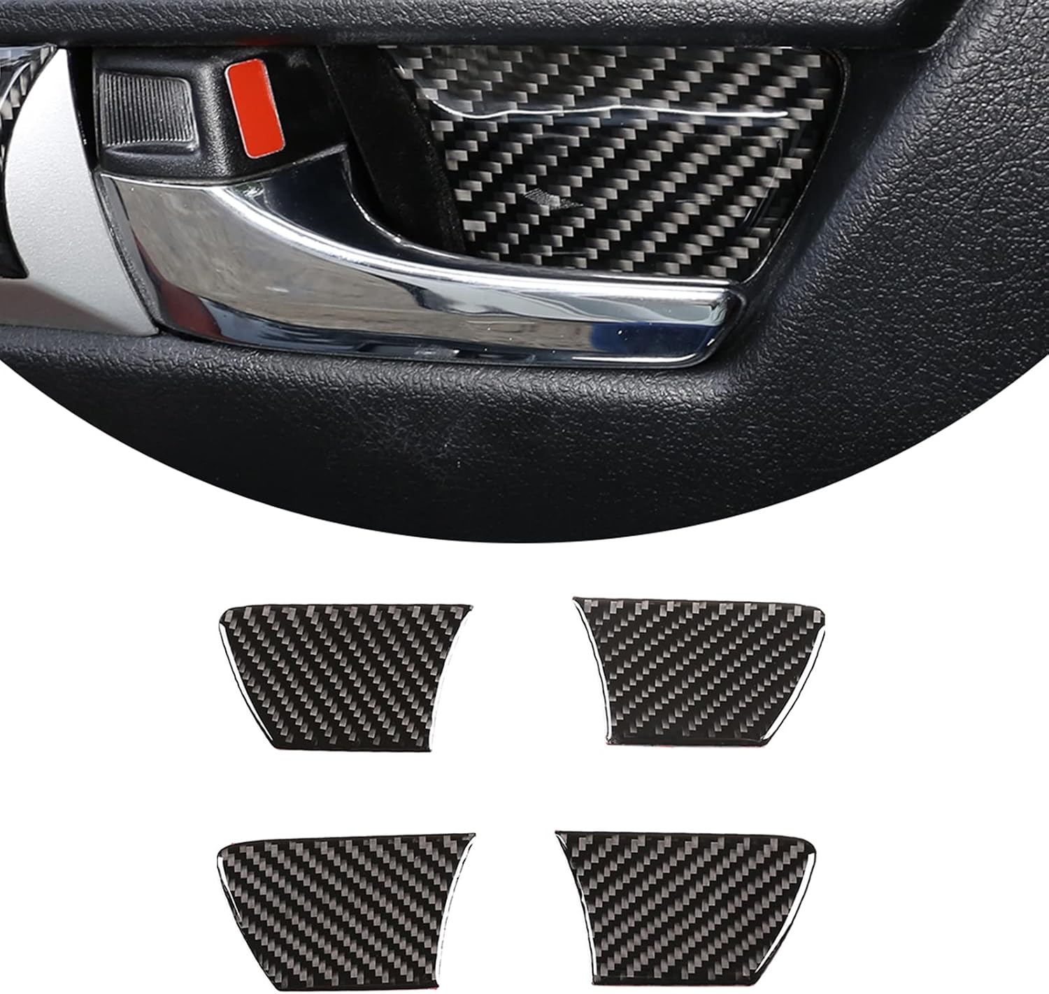 for Toyota Hilux 2015 2016 2017 2018 2019 2020 2021 Soft Carbon Fiber 3D Sticker Inner Car Door Handle Bowl Trim Cover Trim Interior Car Accessories