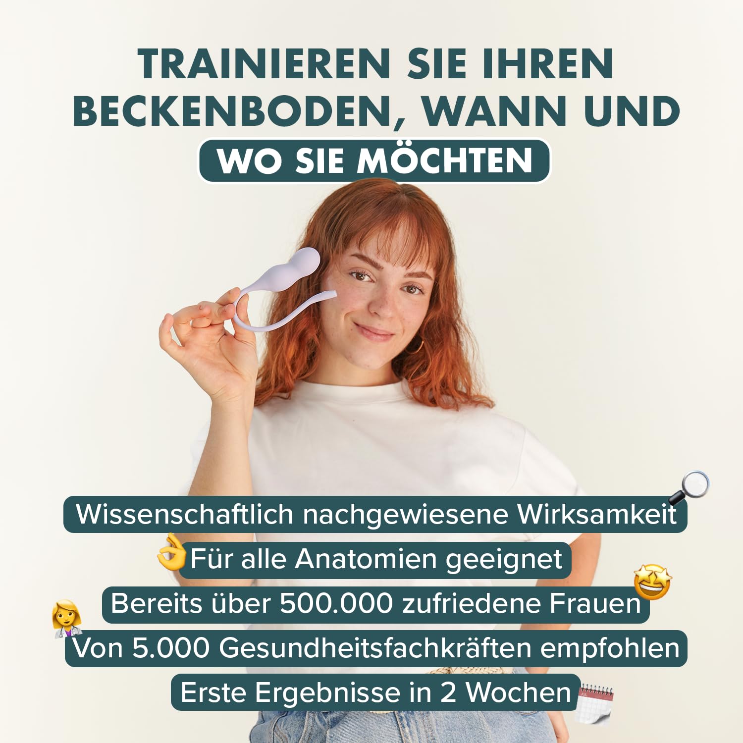 Perifit Care+ Beckenbodentrainer für Frau mit App – Elektrisches Kegel-Übungsgerät mit Biofeedback für Blasenkontrolle & Erholung nach der Geburt – CE-Medizinprodukt