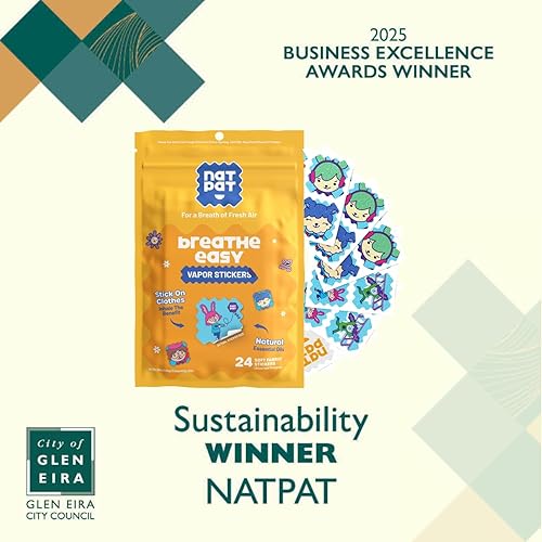 Miniatura 2 de NATPAT - Calcomanías Breathe Easy Parche tapado para niños y adultos Alivio natural del resfriado y alergia para la congestión, libre de productos