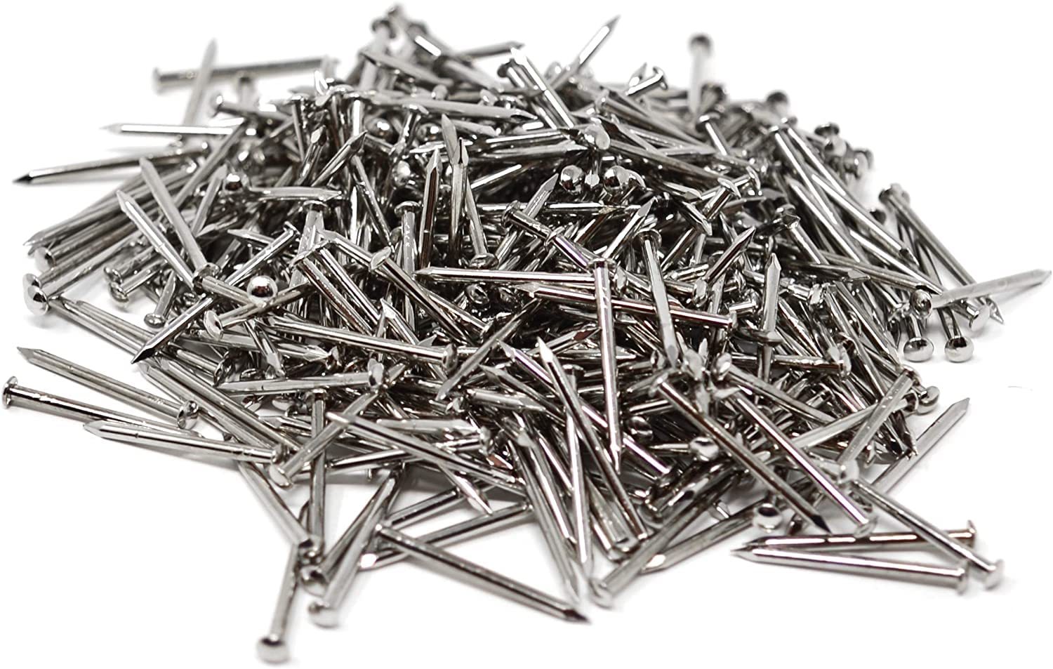 Design61 Round Head Nails 1.4 x 20 mm Nickel-Plated Iron 100 g (Approx. 370 Pieces)