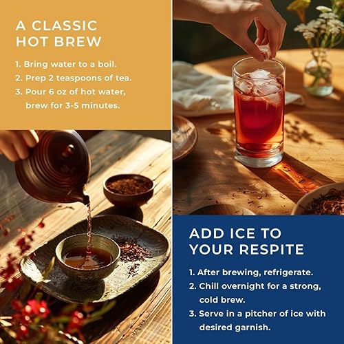 Miniatura 5 de Gya Tea Co Red Rooibos - Té de hierbas descafeinado de hojas sueltas - Sabor delicioso y robusto - 5.29 onzas (70 tazas) - Rico en antioxidantes