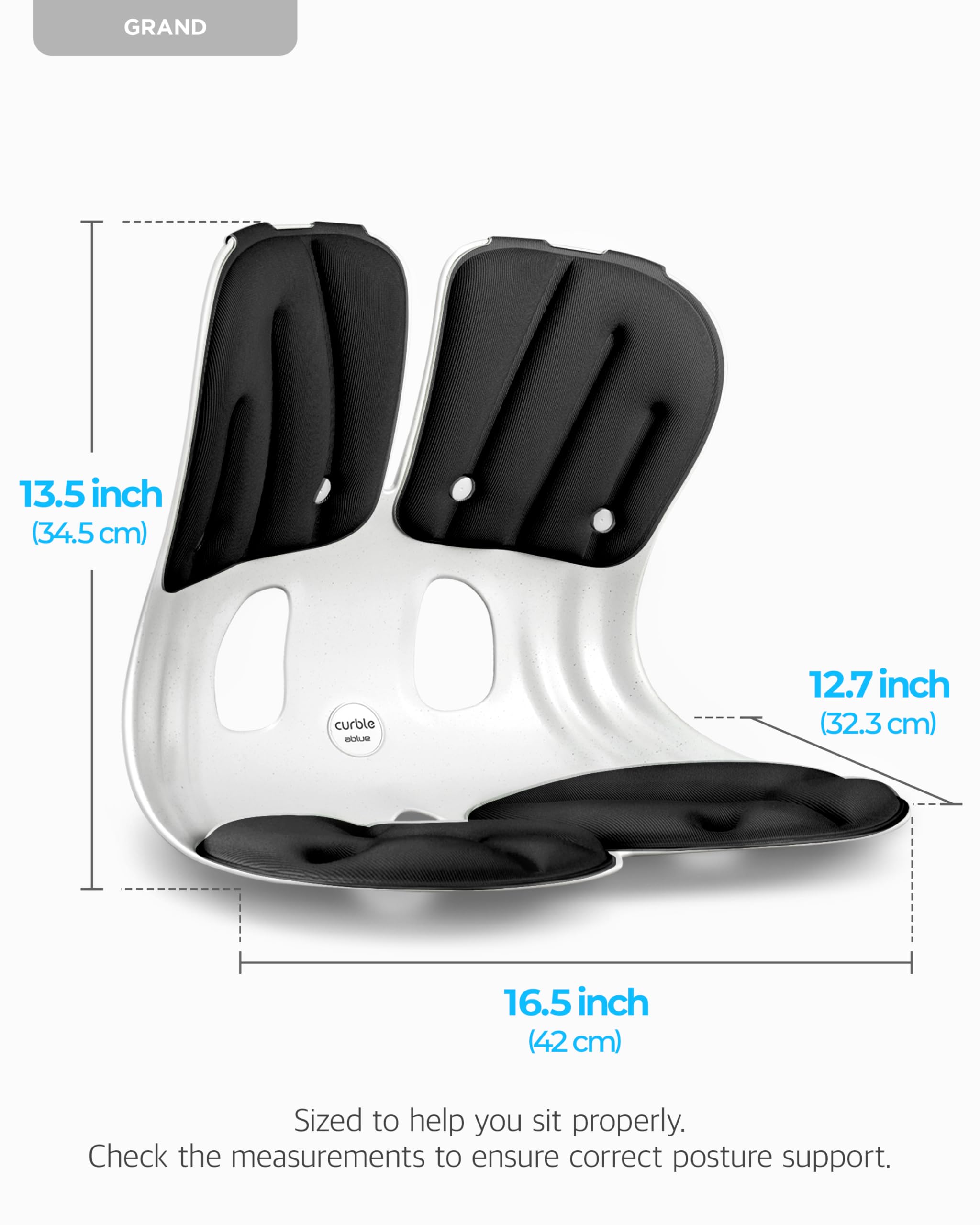 curble Ergonomiczne podparcie oparcia krzesła, podparcie lędźwiowe dla dobrej korekty postawy i łagodzenia bólu pleców, idealne na krzesło biurowe, siedzisko podłogowe i do pracy w domu, opatentowane