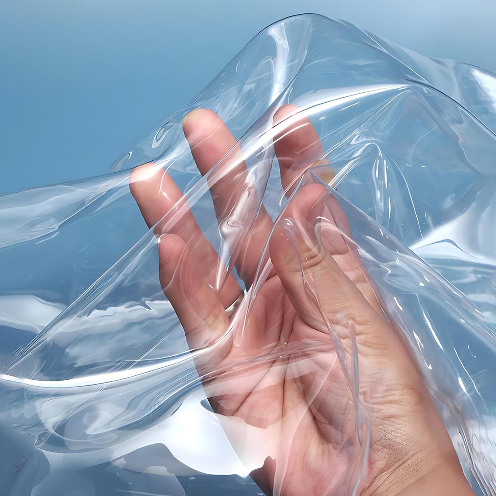 Transparente Plane mit Ösen,0.35mm PVC wasserdichte Klare Abdeckplane Tarps,Regenschutz Plane,Durchsichtig Faltbar,für Gartenmöbel Pflanzen Gewächshaus Camping Vordach (3.5m x 2m)