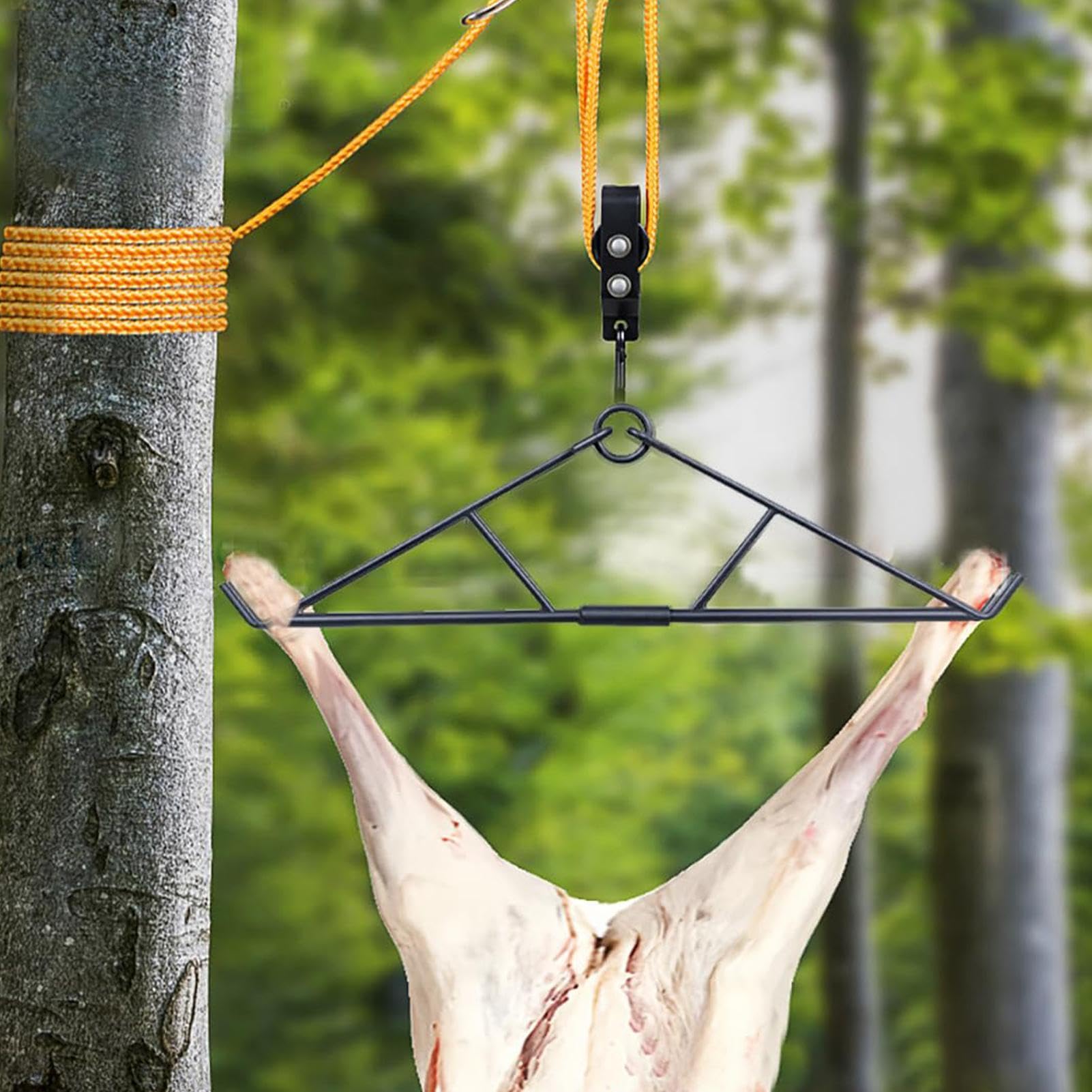 Deer Hoist - Gancio per selvaggina da battaglia | Deer Hoist Deer Hoist Puleggia di sollevamento con paranco da uomo, da caccia ai cervi per bocca