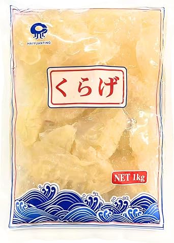 Premium Taste, White, Jellyfish Head, M Size, 2.2 lbs 1 kg, Commercial Use, Salted, Edible, Chilled Chinese, Appetizer, Sashimi