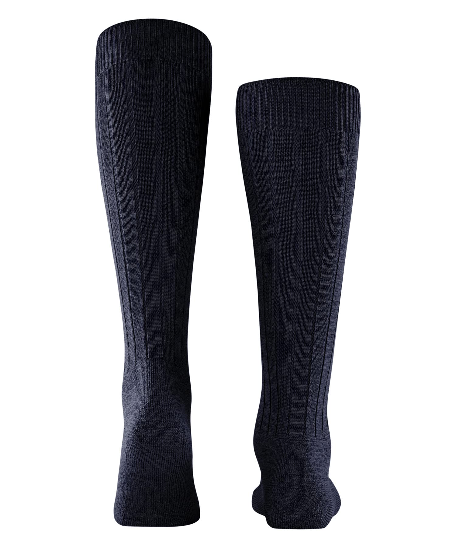 FALKE Mężczyźni Podkolanówki Teppich Im Schuh M Kh wełna długie jednokolorowe 1 Para, Niebieski Dark Navy 6370, 47-48