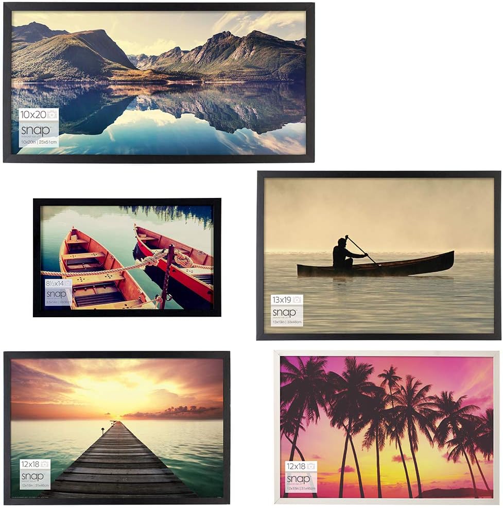 Snap 10FW1569E Solid Wood Wall Poster Picture Frame, 12" x 18", Black -