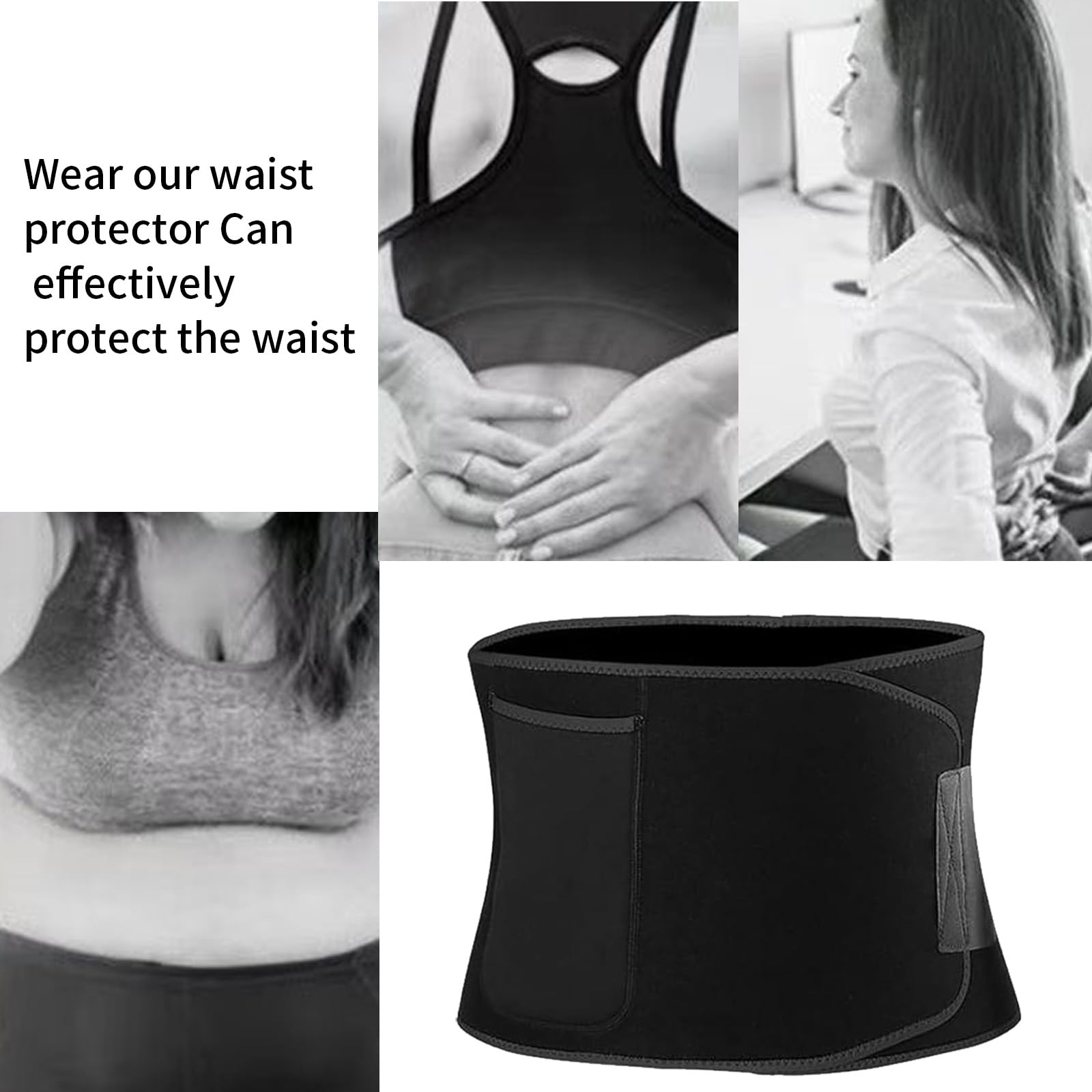 Cintura Dimagrante per Uomo e Donna, Applicazione Rapida ed Efficace Fascia Riduttrice per l'Addome, Nero
