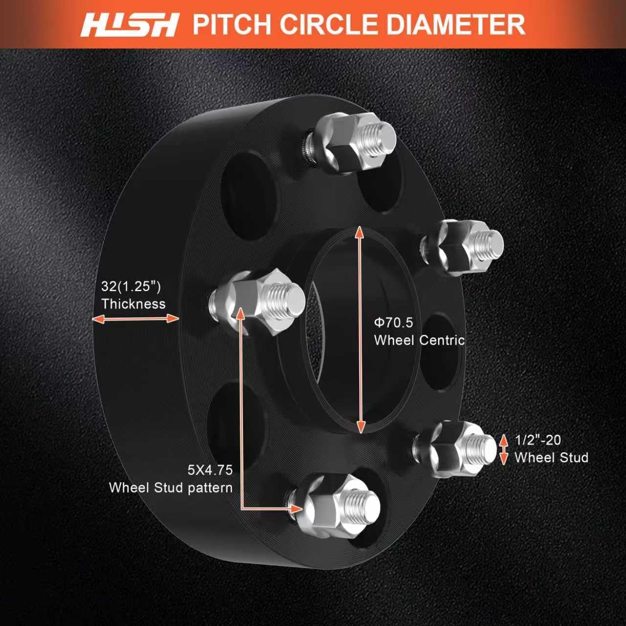 HISH 1.25" 5 Lug Hubcentric Wheel Spacers 5x4.75 to 5x4.75 5X120.65mm fits 1982-2002 for Chevrolet Camaro 1991-2005, Package of 4