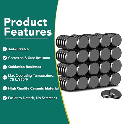 Miniatura 4 de TRYMAG - Imanes para manualidades con respaldo adhesivo, pequeños imanes de cerámica para manualidades, discos redondos, pequeños imanes