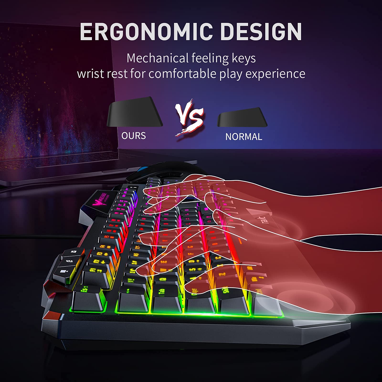 havit Wired Gaming Keyboard Mouse Combo LED Rainbow Backlit Gaming