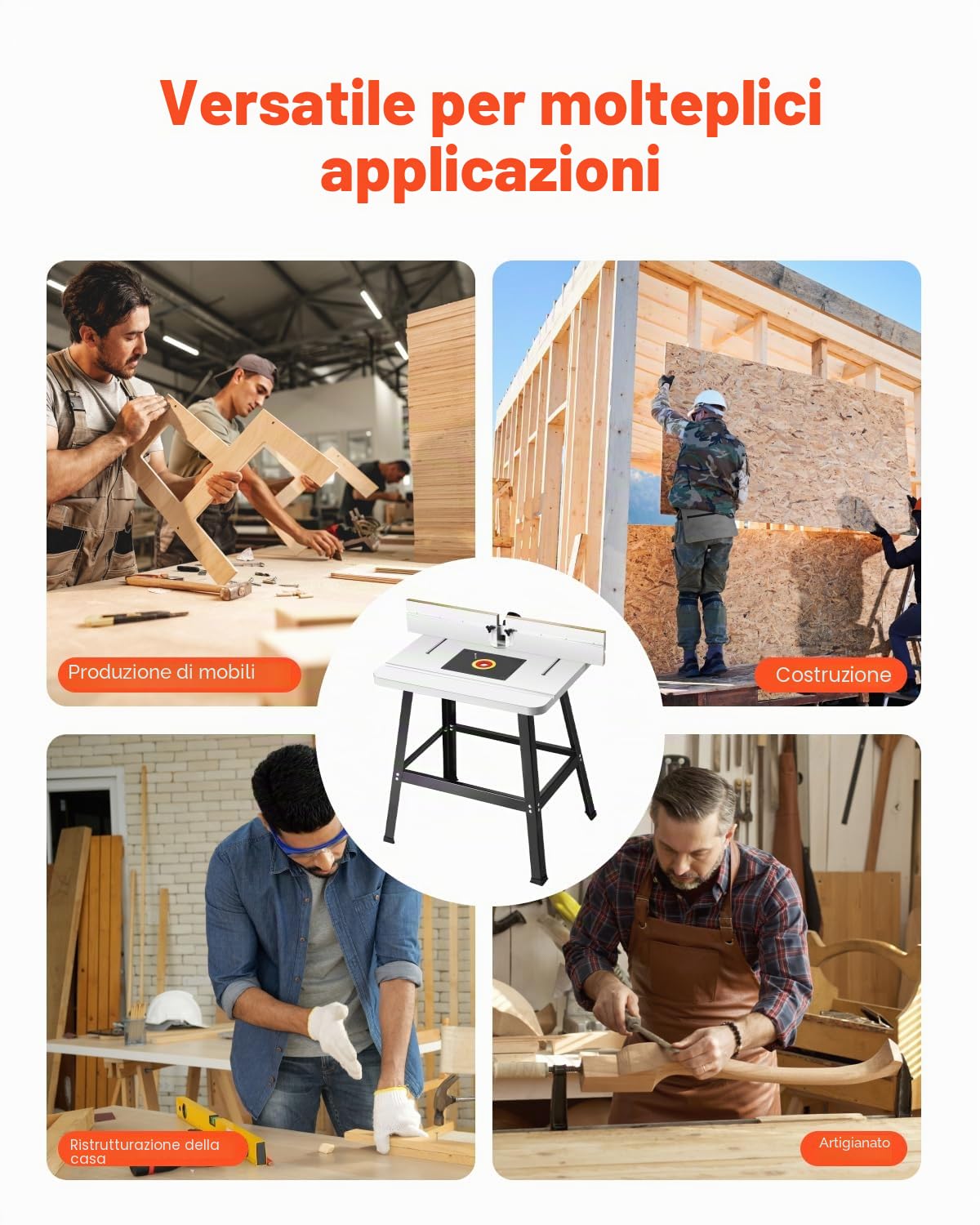 VEVOR kit di tavolo di fresatura di precisione, 800 x 606 x 36 mm, Accessori per Tavolo di Fresatura con Guida Regolabile, Piano in MDF, Base in Metallo Robusto, Porta di Raccolta della Polvere