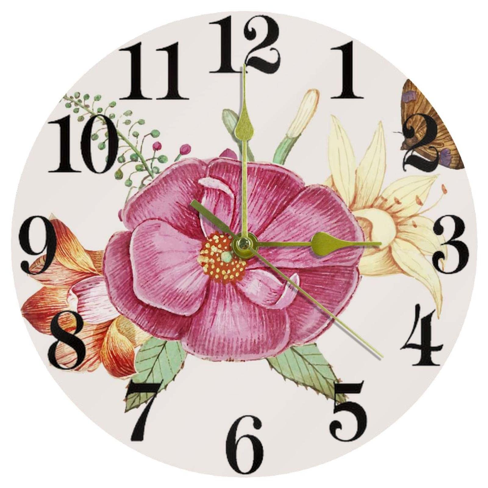 Horloge murale Wild Rose pour une maison chaleureuse et zen