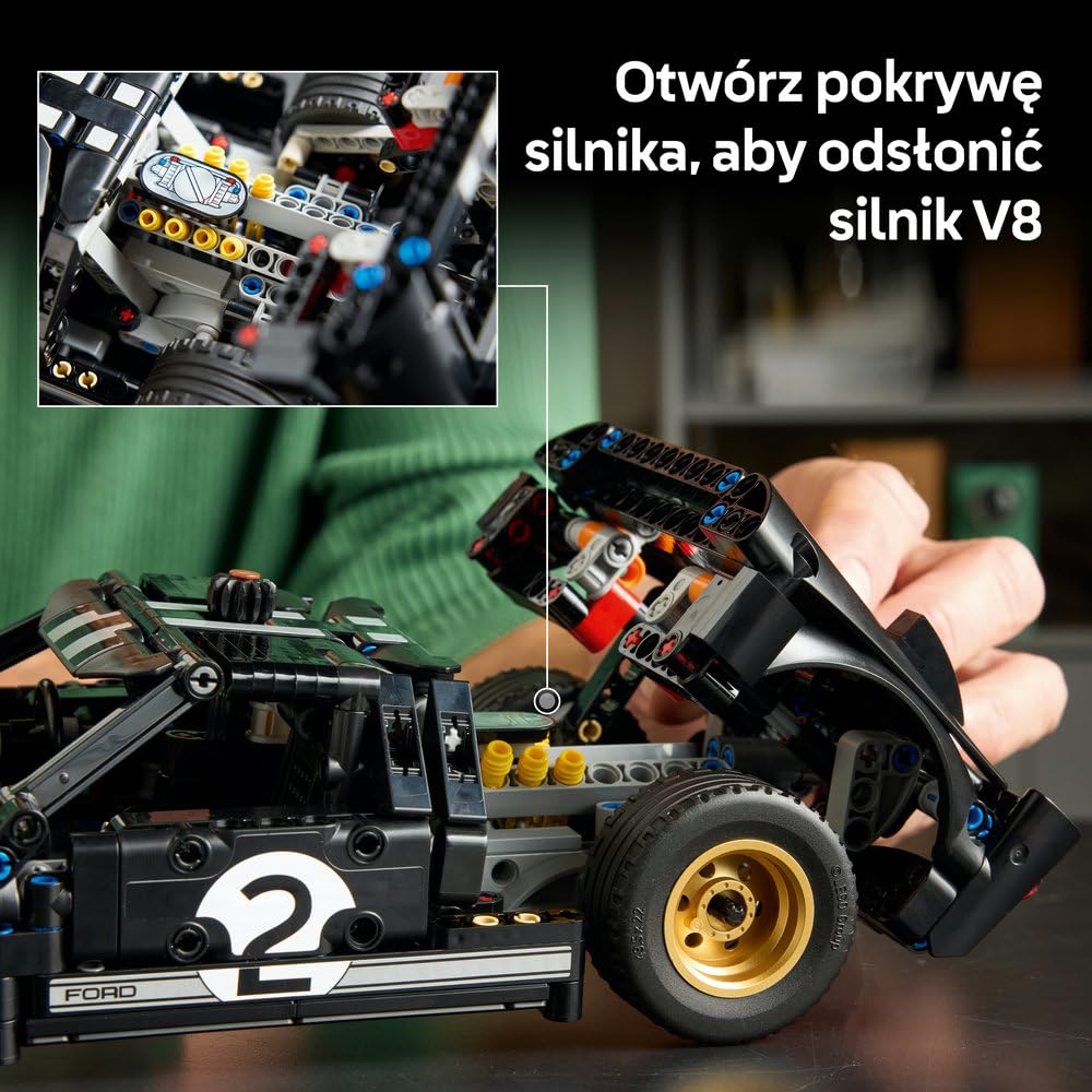 LEGO Technic Samochód wyścigowy 1966 Ford GT40 MKII 42223 | Model samochodu, klocki konstrukcyjne Technic dla dorosłych, prezent dla fana motoryzacji, 793 elementy