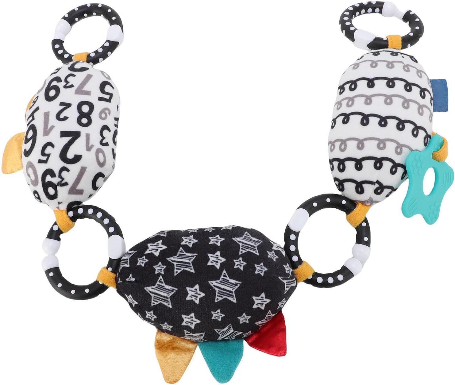 Hanging Rattle Toy, Multifunctional Design for Baby, Bright Colors and Cute Shapes, for Car Seat/Stroller