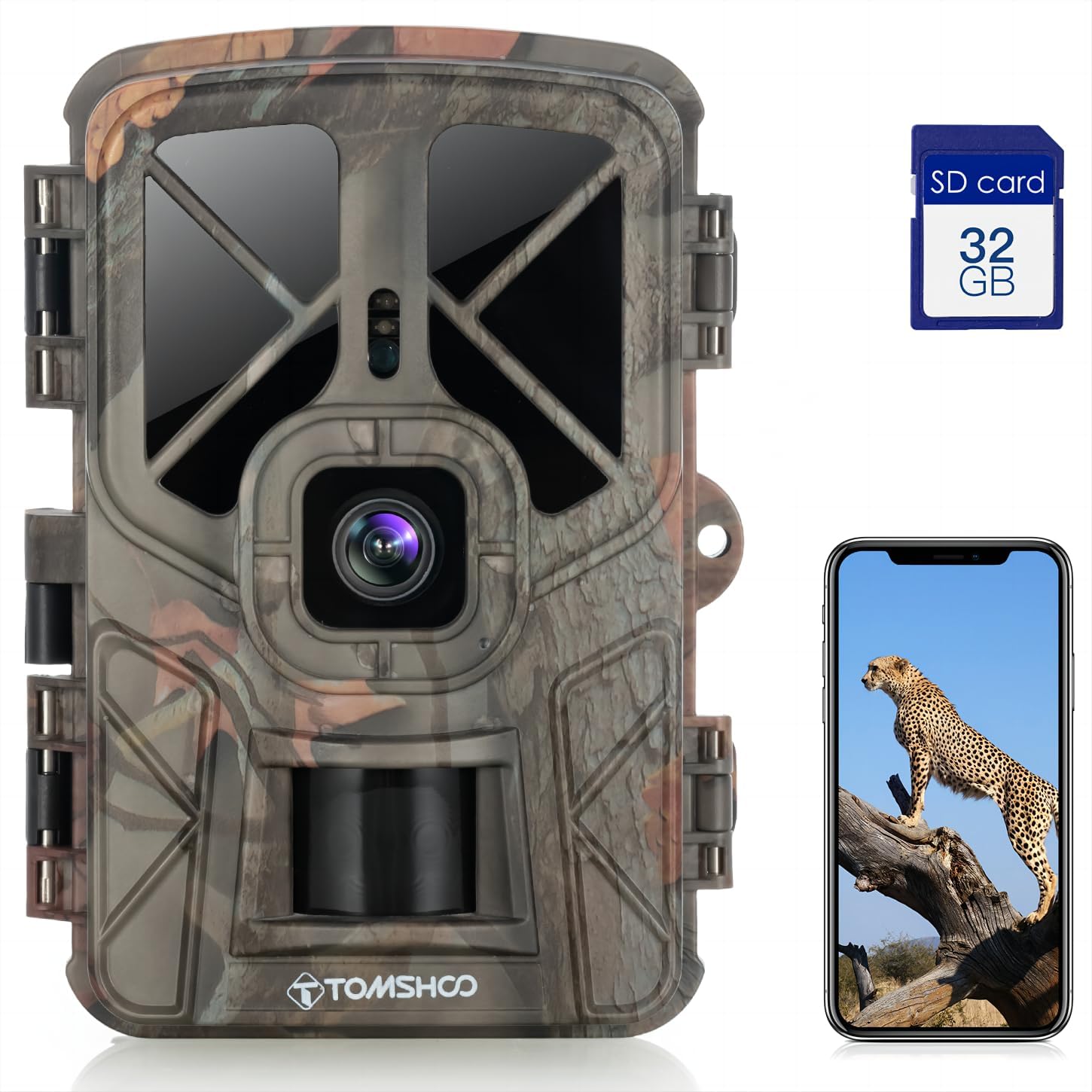 TOMSHOO WiFi Trail Camera, 4K 36MP Bluetooth Game Camera