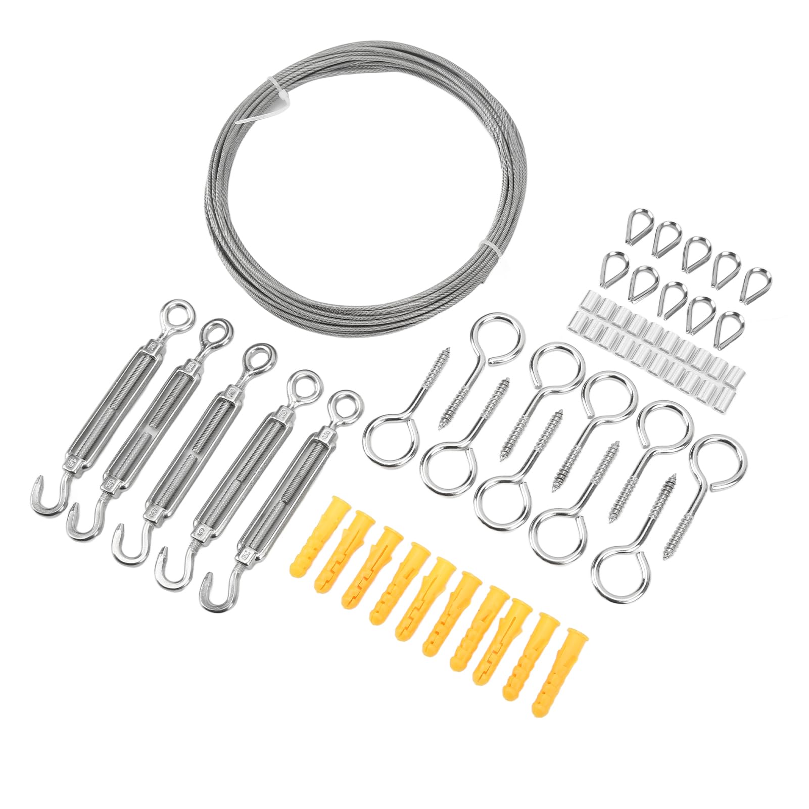 Stainless Steel Wire Rope Kit, Light Slope, Garden Railing Cable Set Outdoors, for Curtains, Flags, Plants