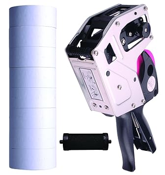 Towa GSBB18 Price Marking & Dating Label Gun - 8 Large Digits for Easy Data Identification. Includes 8,000 Labels & Free Ink Roller (White Synthetic Labels)