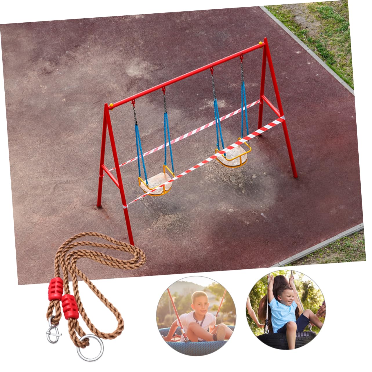 Confezione da 6 Cinghie per Altalena in Nylon Regolabili per Esterni per Giardino Veranda Altalena Kit di Accessori Colore Casuale