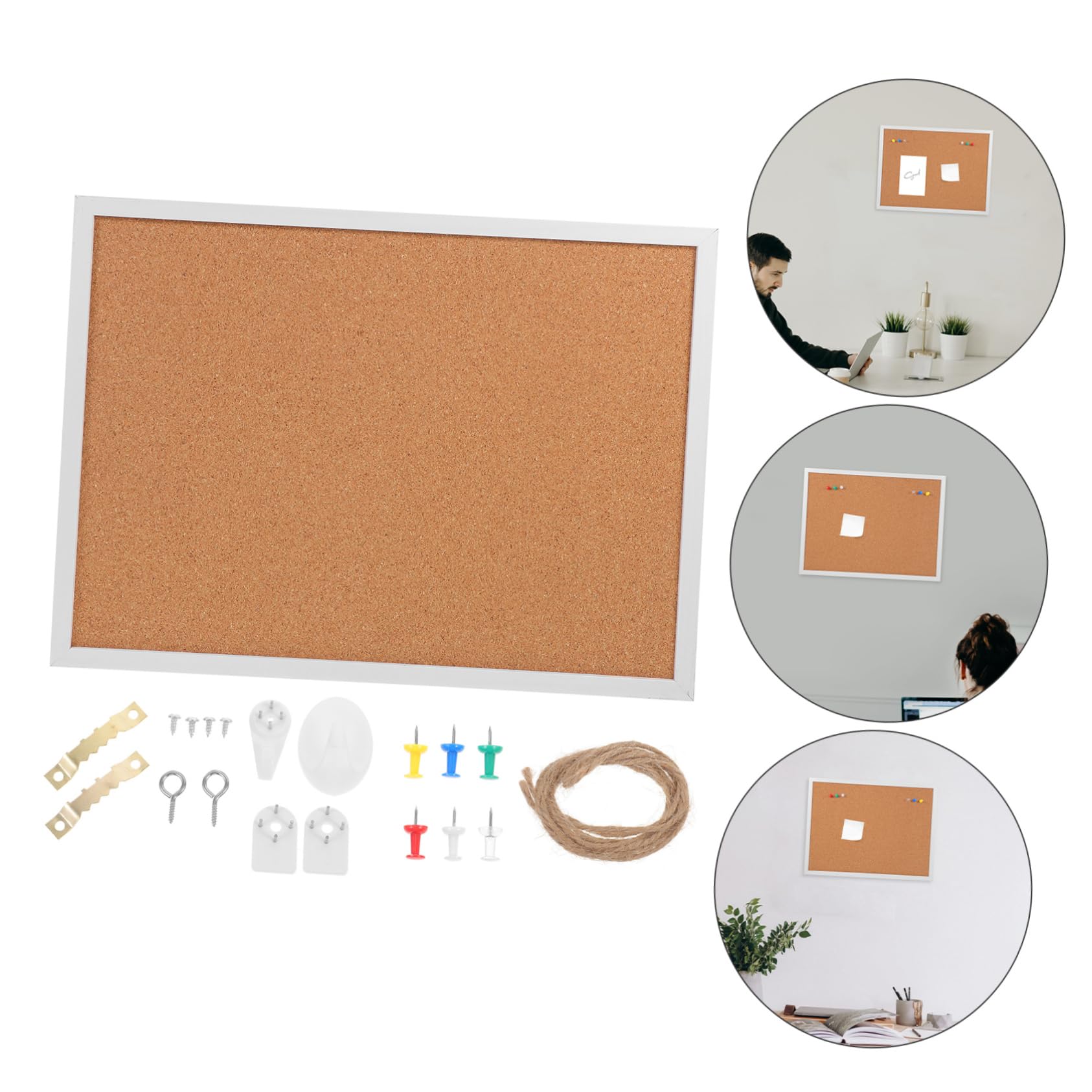 Mobestech Tablero de Mensajes Decorativo, Tablón de Anuncios de Madera Clavos para Colgar, para Oficina o Hogar