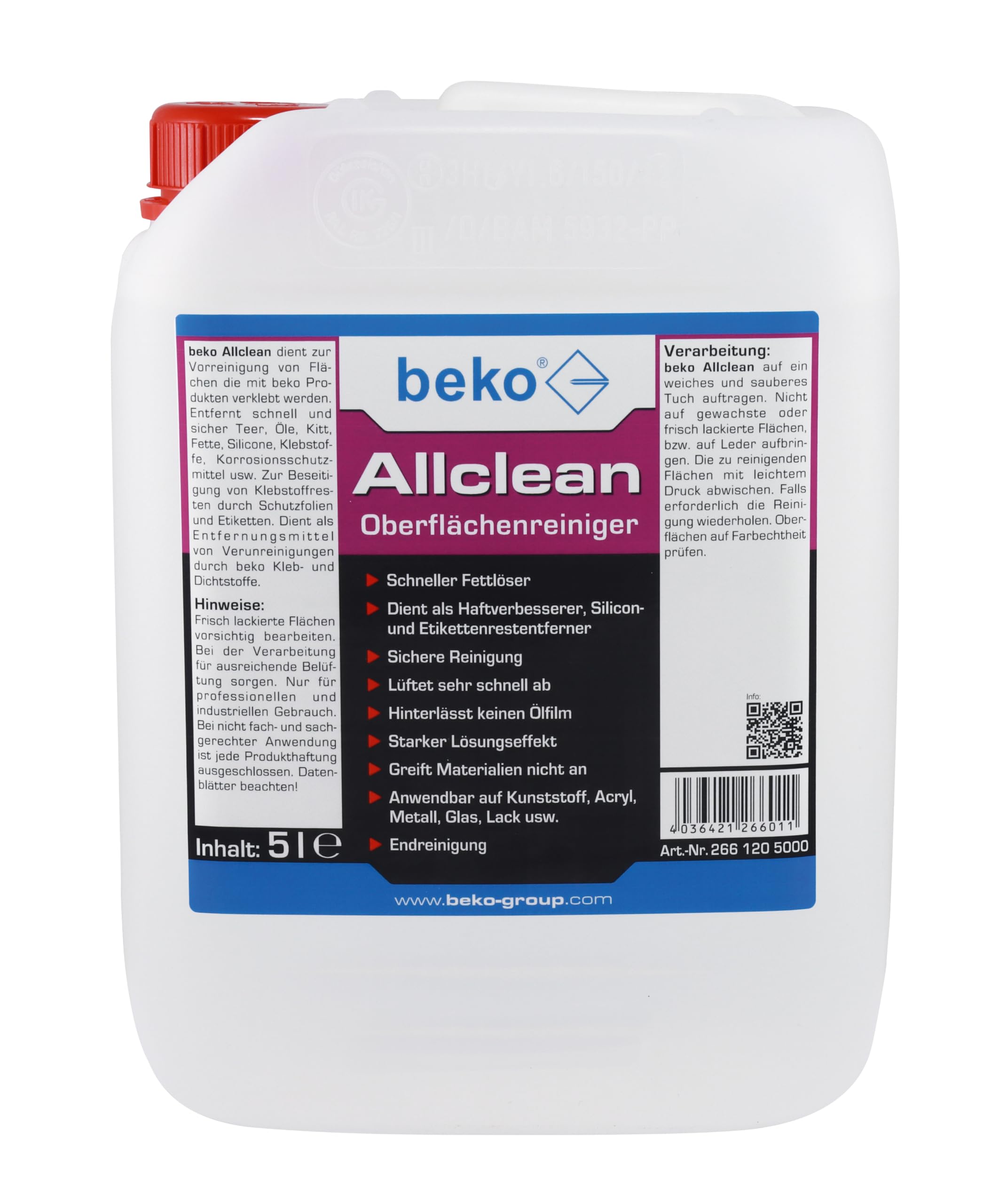beko Allclean Oberflächenreiniger – universell & materialschonend, 5 l 266 120 5000