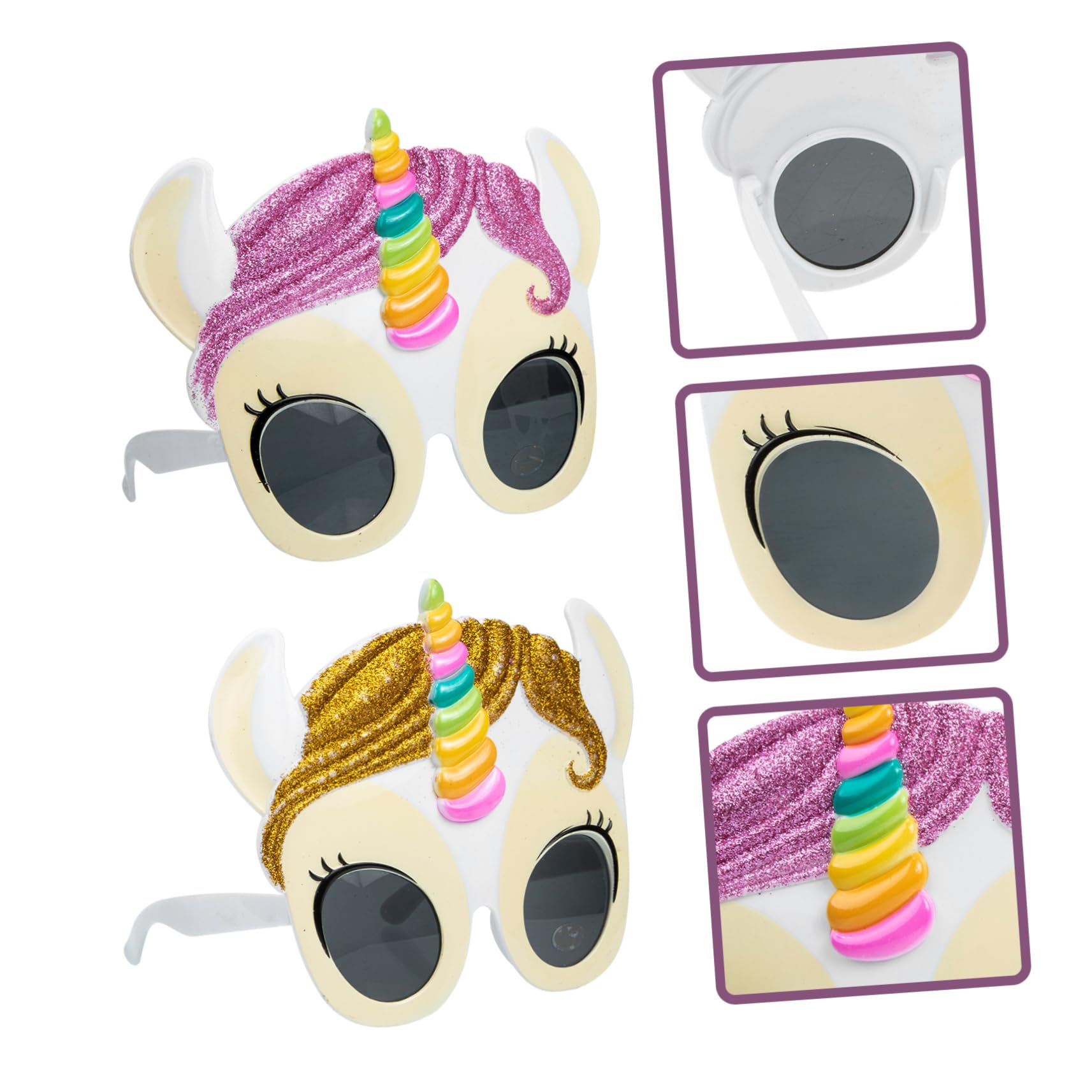 SHERCHPRY 8piezas Gafas De Fiesta De Unicornio Accesorios Divertidos Para Fiestas De Cumpleaños y Eventos Temáticos Gafas De Cartón Creativas Para Fotografía y Cosplay