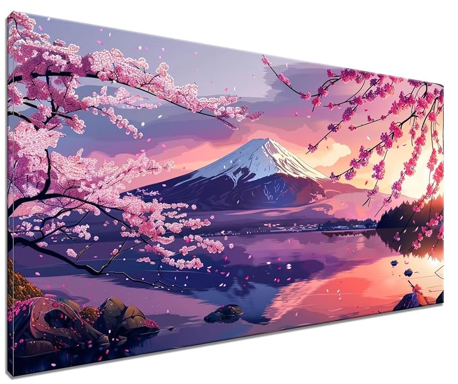 絵画 油絵 レモン おもちゃ 数字油絵 富士山 Paint by Numbers 日没 手塗り